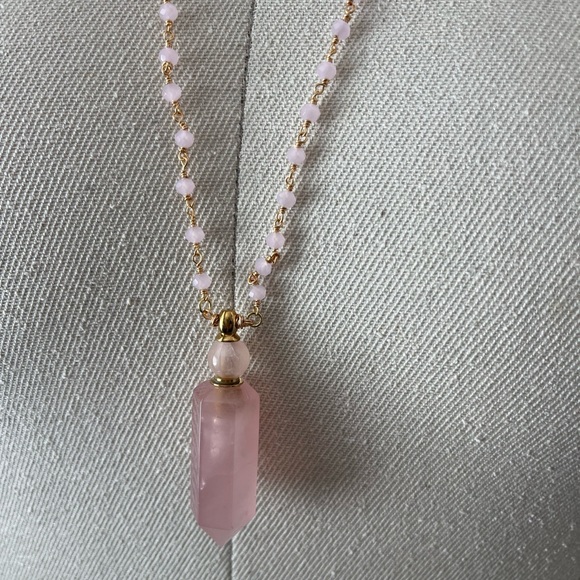 Rose quartz pendant necklace - Picture 2 of 6
